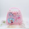 Children's cartoon hairpin bracelet without piercing earrings ring cute girl baby handbag jewelry set gift box