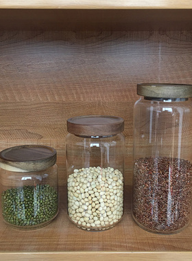 样板房厨房摆件收纳储物罐玻璃罐橱柜摆放装饰样板间软装搭配饰品