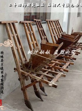 包邮民俗农耕文化摆件老旧农具播种机老种篓撒麦机景区农家老物件