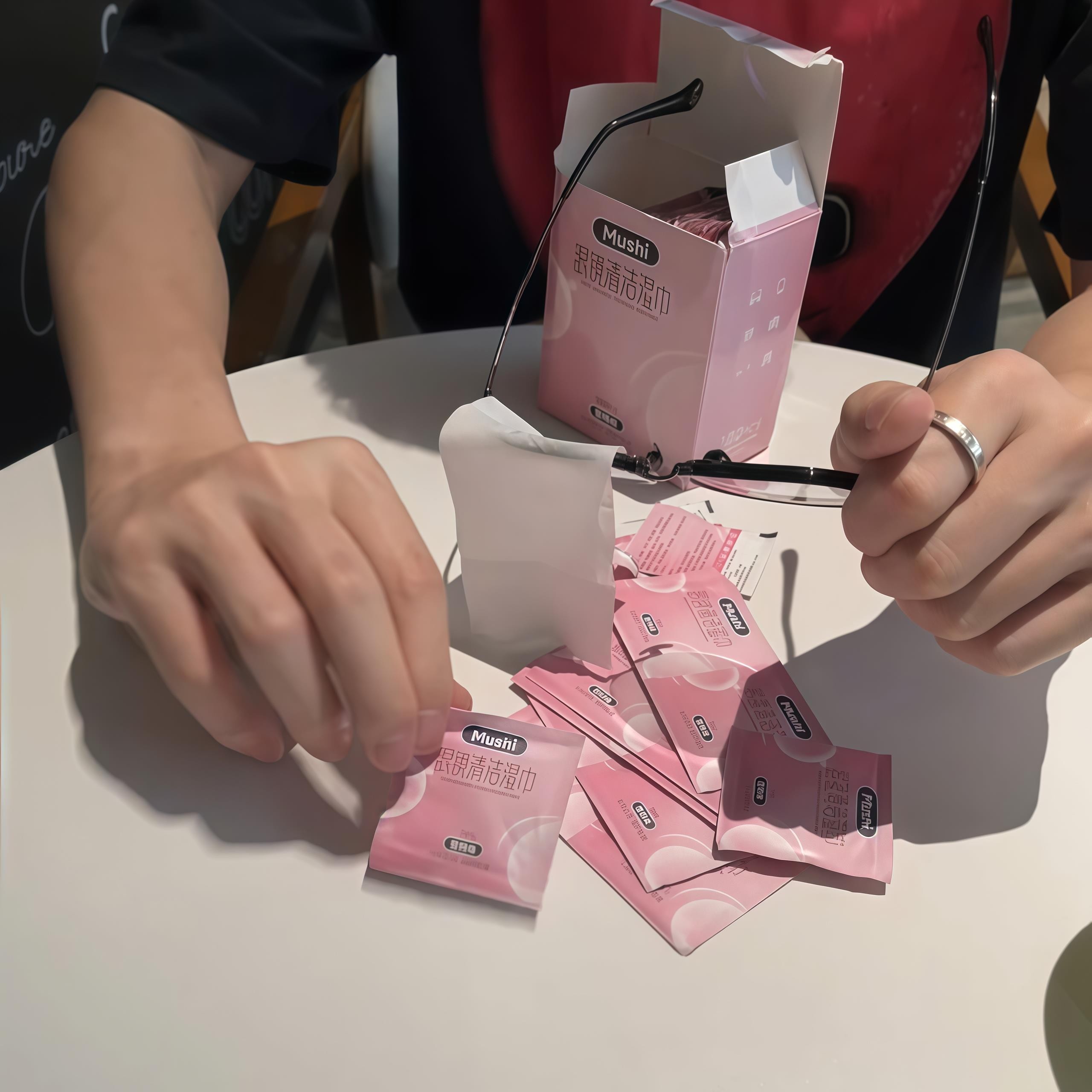【整蛊同桌】眼镜清洁湿巾一次性眼镜布不伤镜片整蛊朋友抽象仿真 - 图0