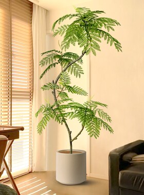 彷真绿色植物蓝色的花楹室内盆栽大型彷生植G物假树轻奢客厅装饰