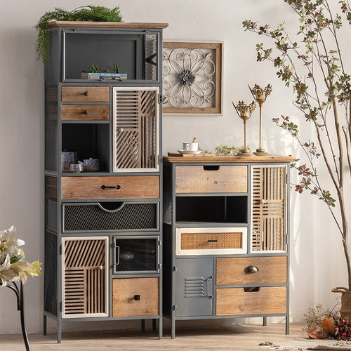 美式复古做旧工业风斗柜铁艺民宿客厅储物展示Q柜子装饰模型展示 - 图1