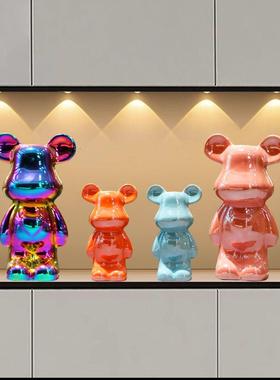 一家四口三口摆件家居饰品电视柜酒柜装饰轻奢高档客厅玄关暴力熊