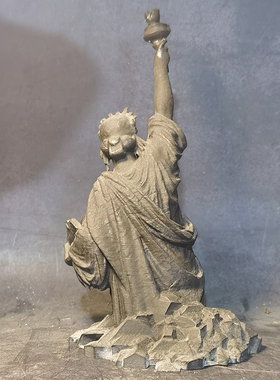 冬官手作 鱼缸造景家居摆件布景微E景观建筑复古自由女神像废墟