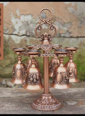 古堡复古锡器小酒杯六只套装青古铜色挂杯欧式仿古合金属高脚杯子