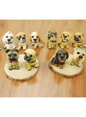 仿真树脂12只名犬小狗狗 创意汽车家居装饰摆件 生日工艺礼品礼物