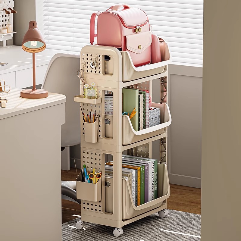 School bag mobile storage rack student dormitory under desk bookshelf