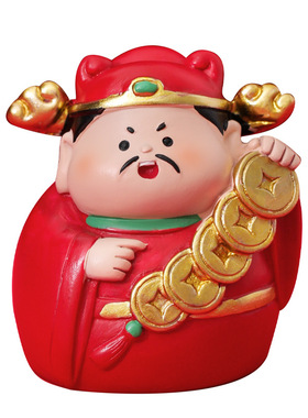 工艺品办公桌桌面五路财神摆件
