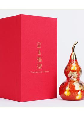 黄铜《五福临门》葫芦摆件中式家居客厅玄关电视柜装饰品摆设礼品