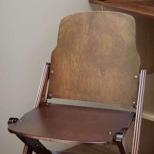 复古实木框架有线条喷漆耐磨款折叠椅可米特平替风琴影院咖啡甜品 - 图0