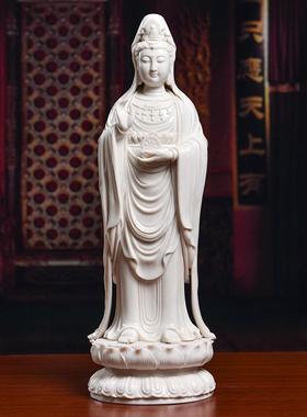 戴玉堂陶瓷普陀山南海观音佛像站像供奉神像家用观世音菩萨像摆件