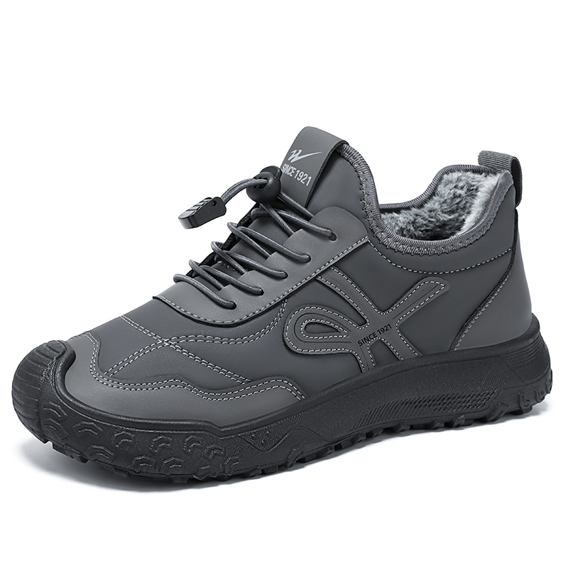 双星一脚蹬男鞋冬季加绒保暖爸爸棉鞋中老年人运动健步老北京布鞋 - 图0