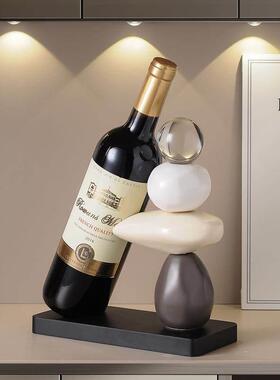 石来运转红酒柜展示柜红酒架摆件酒具创意装饰品现代轻奢高档客厅