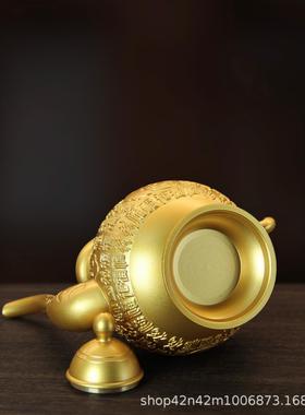 黄铜轻奢高档家居摆件御用百福高酒壶浮雕酒壶工艺品