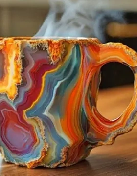 矿物质杯子装饰品摆件矿石杯子Mineral Crystal Coffee Mugs