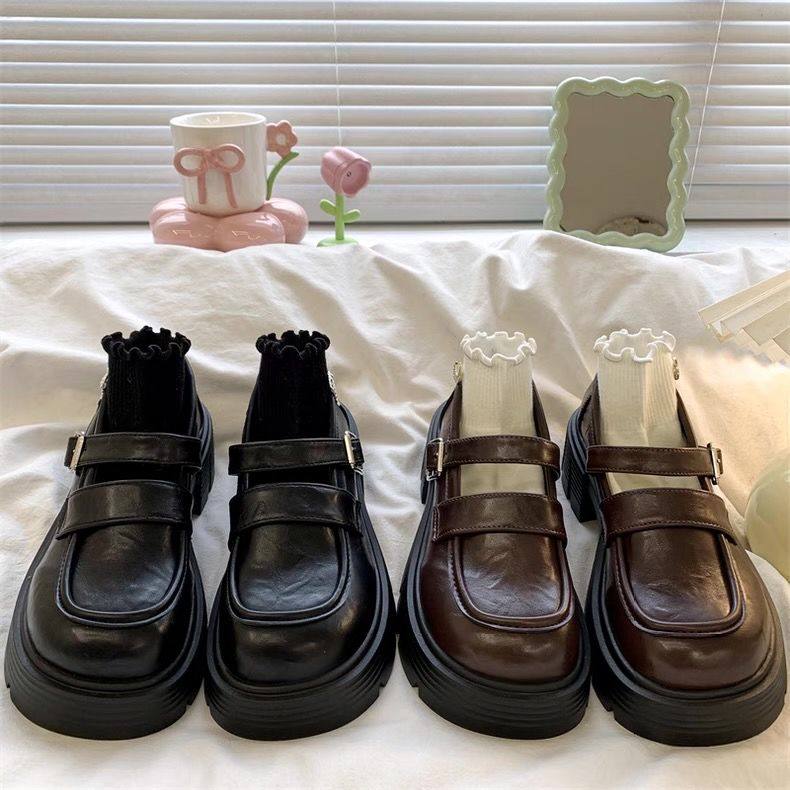 乐福鞋女2025新款春夏学院风厚底玛丽珍百搭单鞋黑色英伦风小皮鞋,淘宝优惠券,粉丝福利购,淘宝优惠卷