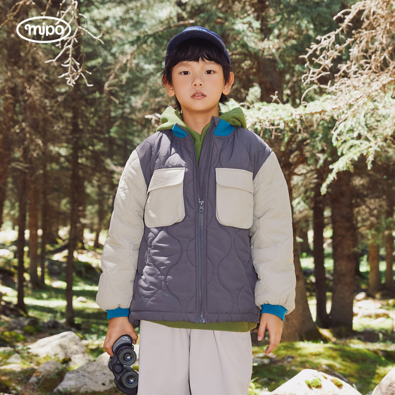 mipo AW23冬装 儿童棉服男冬季棉袄女童棉衣棒球服夹克夹棉外套