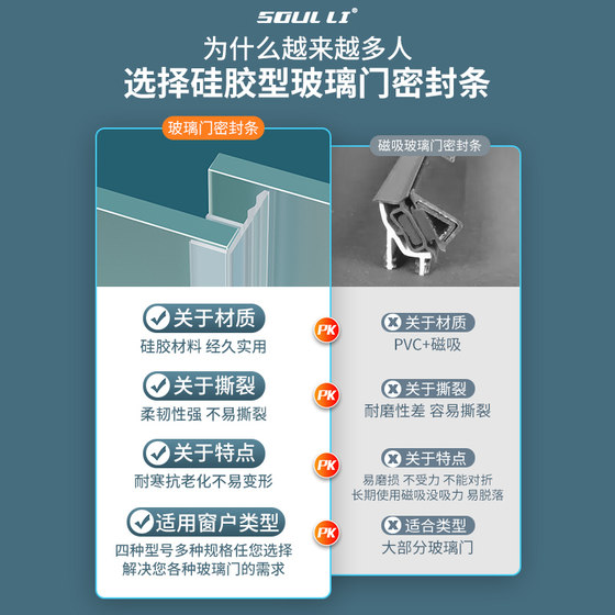 Glass door windproof and waterproof sealing strip balcony door and window