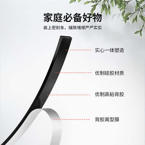 黑色硅胶条自粘耐高温抗老化环保防滑减震耐磨硅橡胶密封条垫片 - 图2