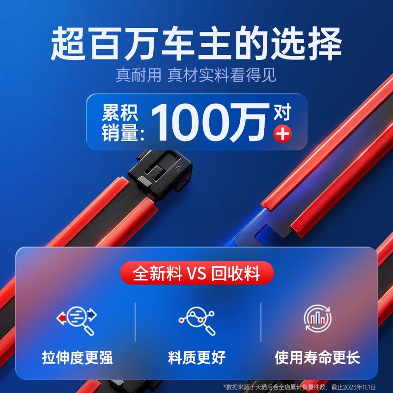 逸卡雨刮器静音无骨雨刷适用大众本田比亚迪吉利丰田原厂汽车胶条