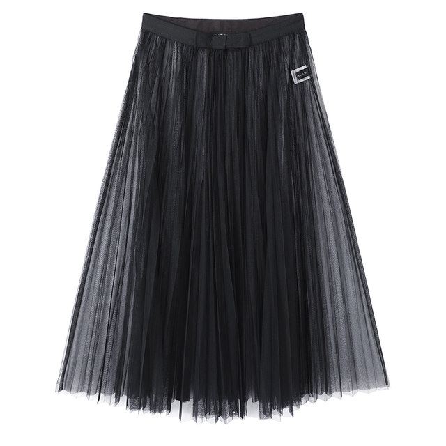 Mendeshi black long skirt for women 2025 summer