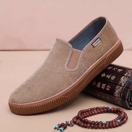 意迪森老北京布鞋男软底防滑轻便艾草除臭透气一脚蹬爸爸休闲鞋