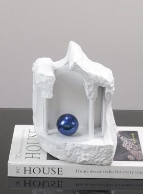 现在简约样板间创意建筑物罗马庭院水吧书房玄关桌面艺术装饰摆件