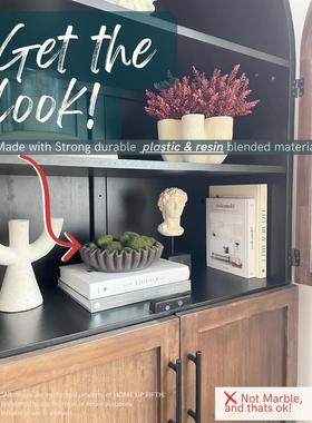 凹槽荷叶边装饰碗-客厅造型咖啡桌书架和控制台桌造型家居装饰