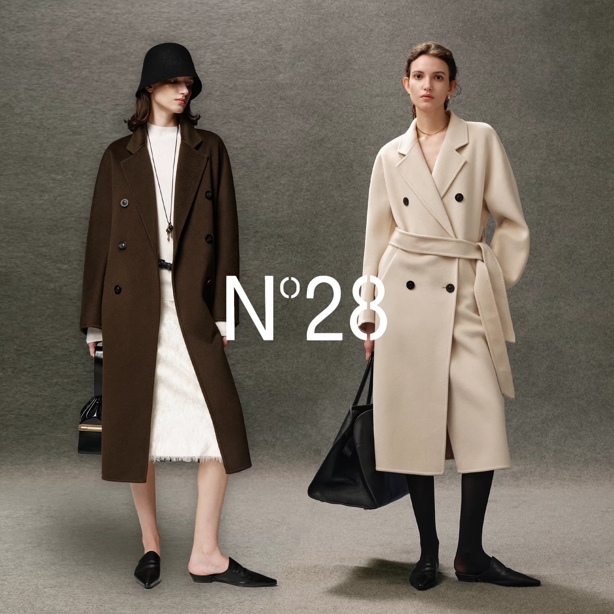 N°28【人生大衣】-羊绒版! （长款）双面呢大衣女士秋冬毛呢外套,淘宝优惠券,粉丝福利购,淘宝优惠卷