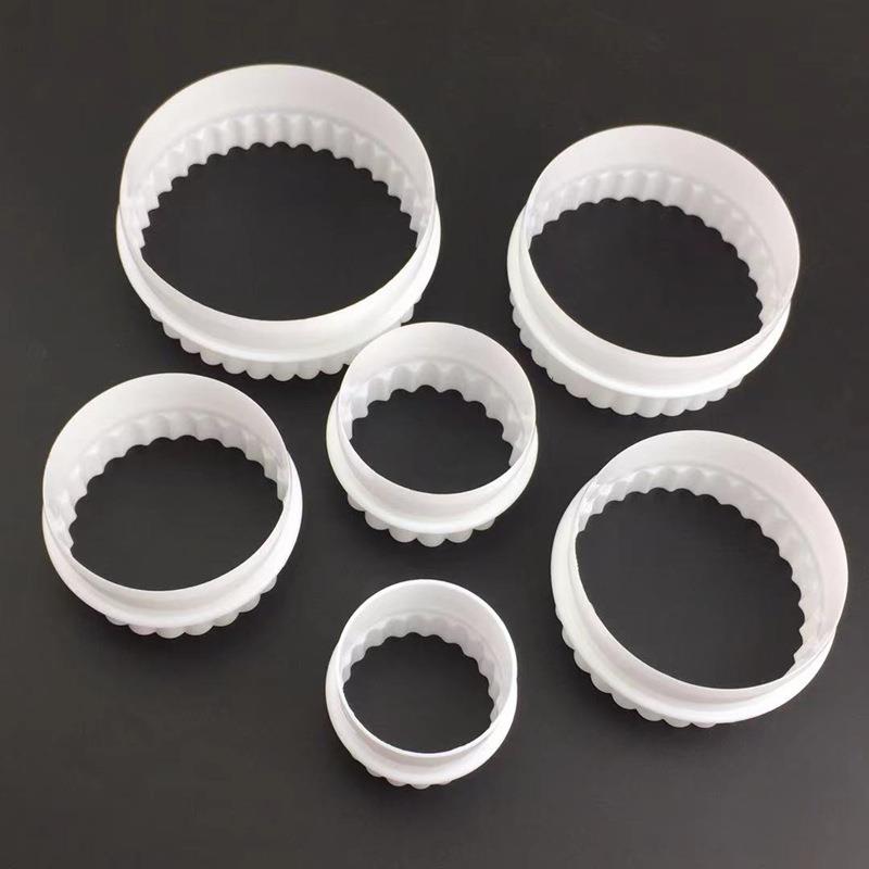 6pcs圆形齿口/平口塑料饼干模水果切翻糖蛋糕工具蛋糕模多因贝 - 图1