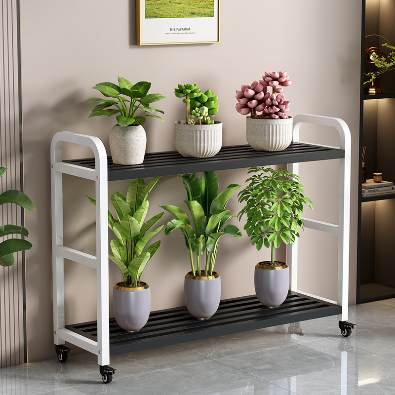 花架阳台客厅铁艺多层花盆托架落地式移动带轮多肉花架子置物架子,淘宝优惠券,粉丝福利购,淘宝优惠卷