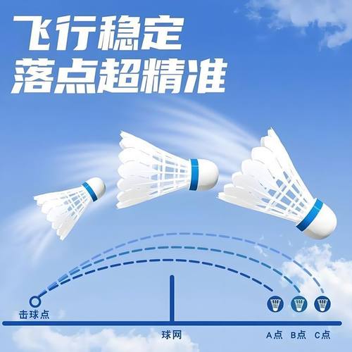 仿真鹅毛羽毛球耐打正品塑料尼龙学生防风训练比赛室外优质稳定 - 图0