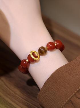 红玛瑙手链女2025年新款黄水晶