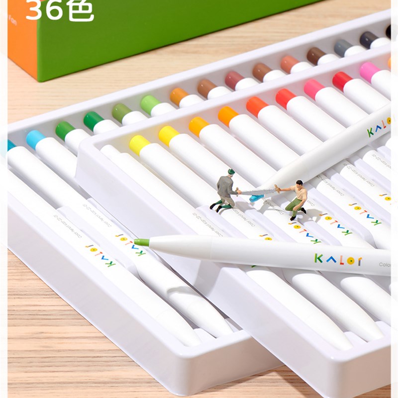 Kalor 绮采自动彩色铅笔36色无毒免削写不断芯学生专用彩色自动铅 - 图0