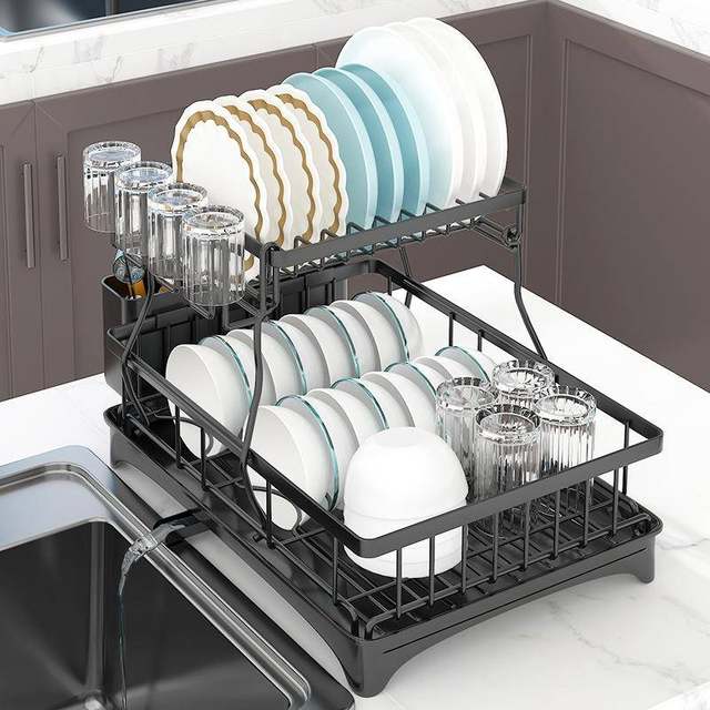 Kitchen drain storage rack countertop household KD style dish rack tableware sink bowl chopstick storage rack bowl rack