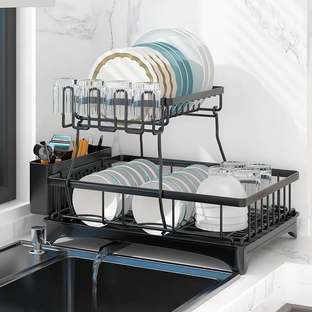 Kitchen drain storage rack countertop household KD style dish rack tableware sink bowl chopstick storage rack bowl rack