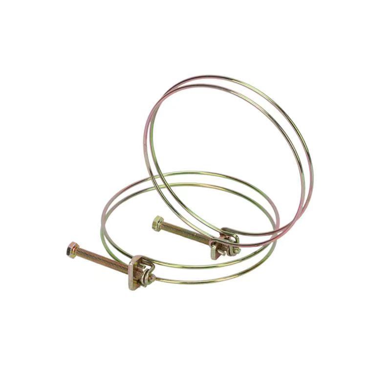 手柄式双钢丝喉箍 带扳手铁丝卡 镀锌双丝卡箍 农业水带灌溉 - 图1