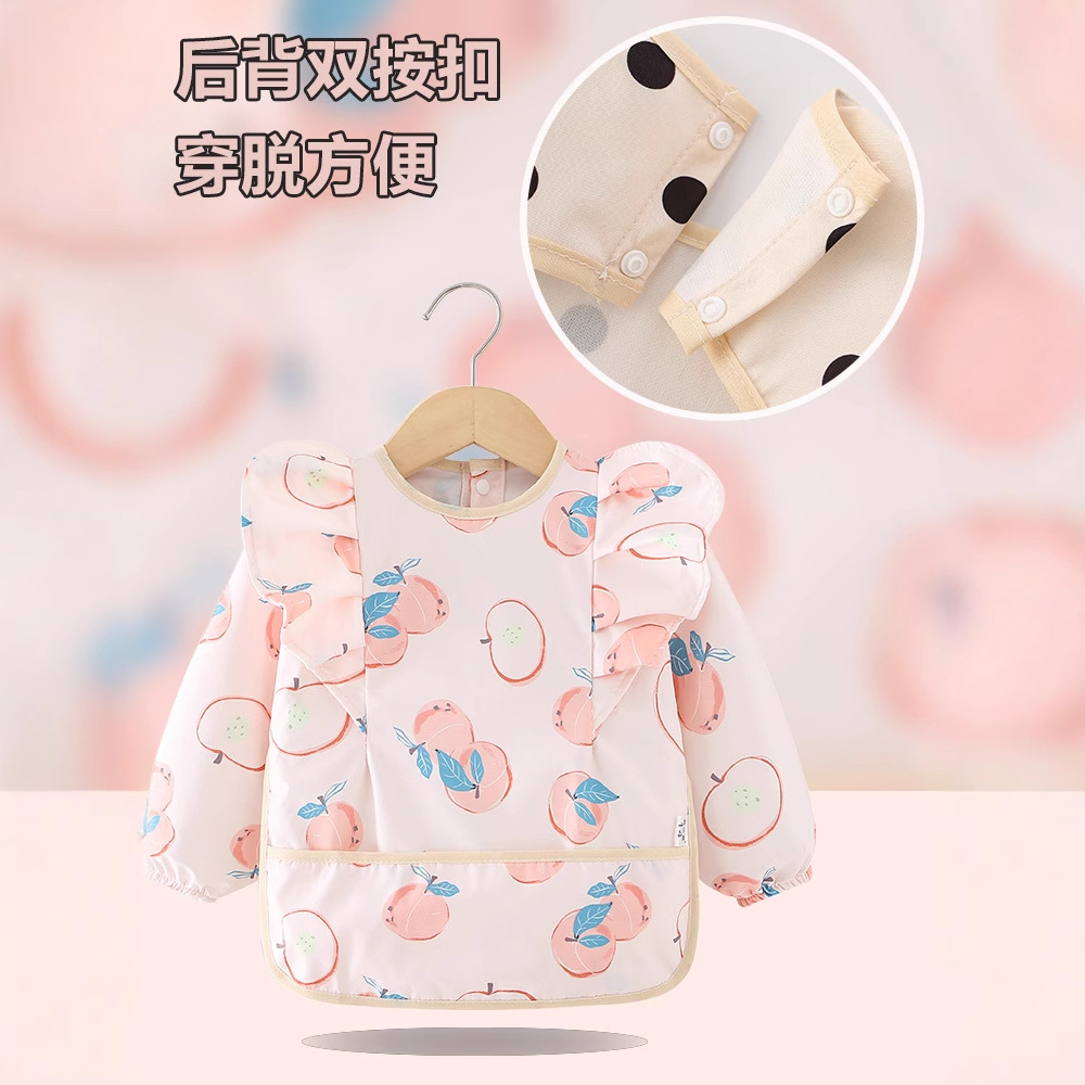 Baby smock, children's eating bib, waterproof, anti-dirty, spring and autumn thin, female food apron, princess skirt, reverse wear protective clothing