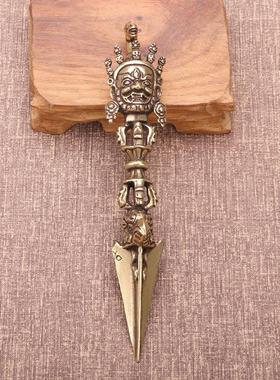 黄铜法器摆件马头明王普巴金刚杵降魔杵聚宝铜器收藏修法精品