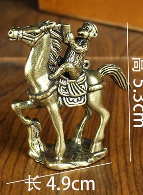 纯黄铜马上猴摆件家居饰品纯铜猴子摆件生肖猴铜器马上猴铜马摆件