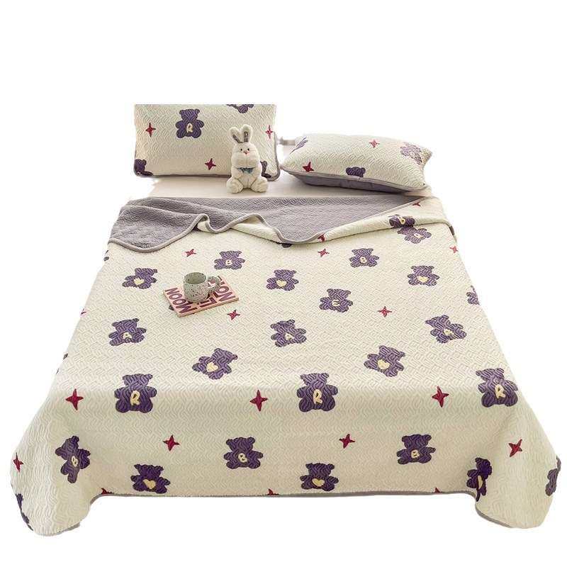 一面棉一面绒绗缝夹棉床盖加厚防滑床单三件套榻榻米纯棉双面可用,淘宝优惠券,粉丝福利购,淘宝优惠卷