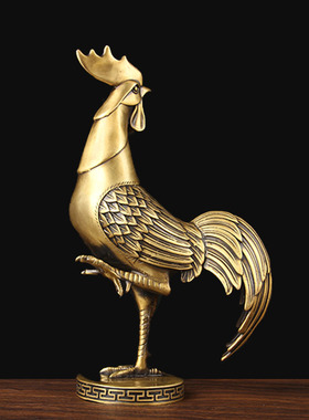 铜金鸡独立摆件 铜公鸡摆件 铜F金鸡报喜 铜金鸡报晓摆件