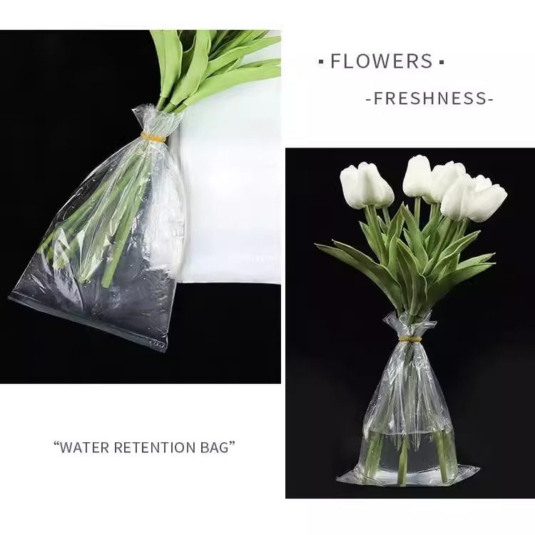 透明鲜花储水保水袋防漏PE袋摆摊花束底部保水棉保湿蓄水花艺资材-图1