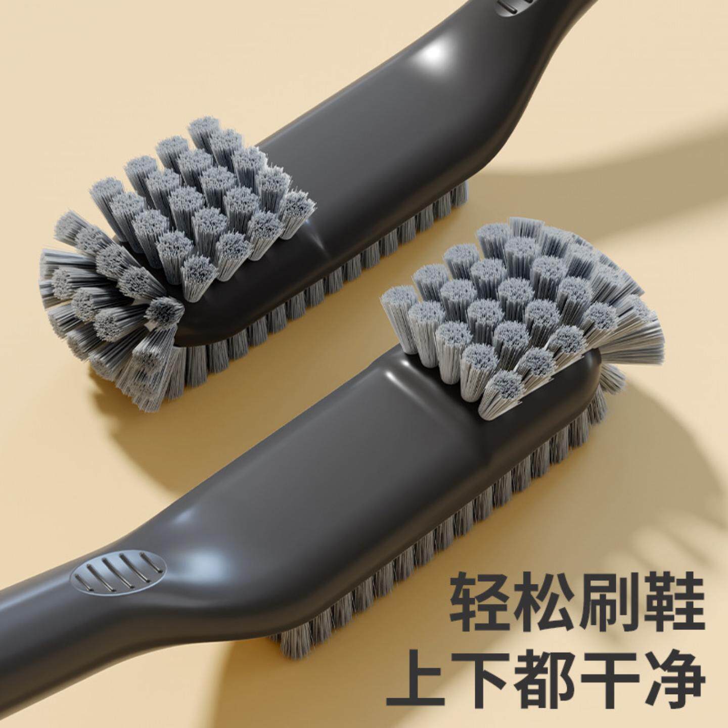 Multifunctional hard-bristled crevice cleaning brush with no dead ends