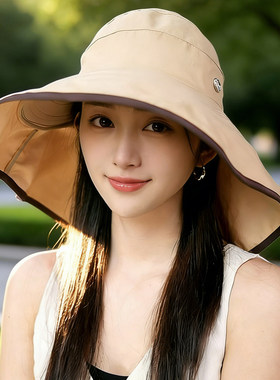 春夏UPF50+大檐防晒渔夫帽女