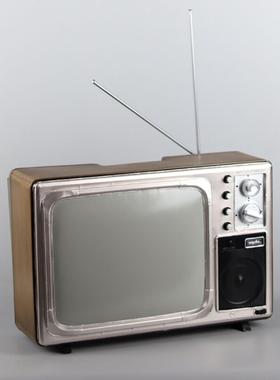 覆古怀旧7080年代老式黑白电视模型道具酒吧餐厅酒店装饰饰品