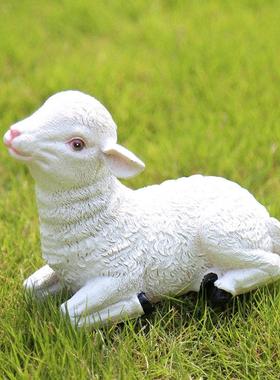 仿真小羊摆件树脂工艺品生肖羊花园庭院客厅装饰招财景观动物雕塑