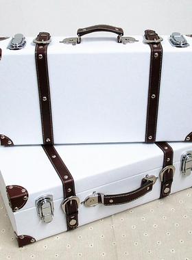 覆古手提箱木箱老式皮箱拍摄道具箱店铺橱窗装饰模型陈列摆件家居