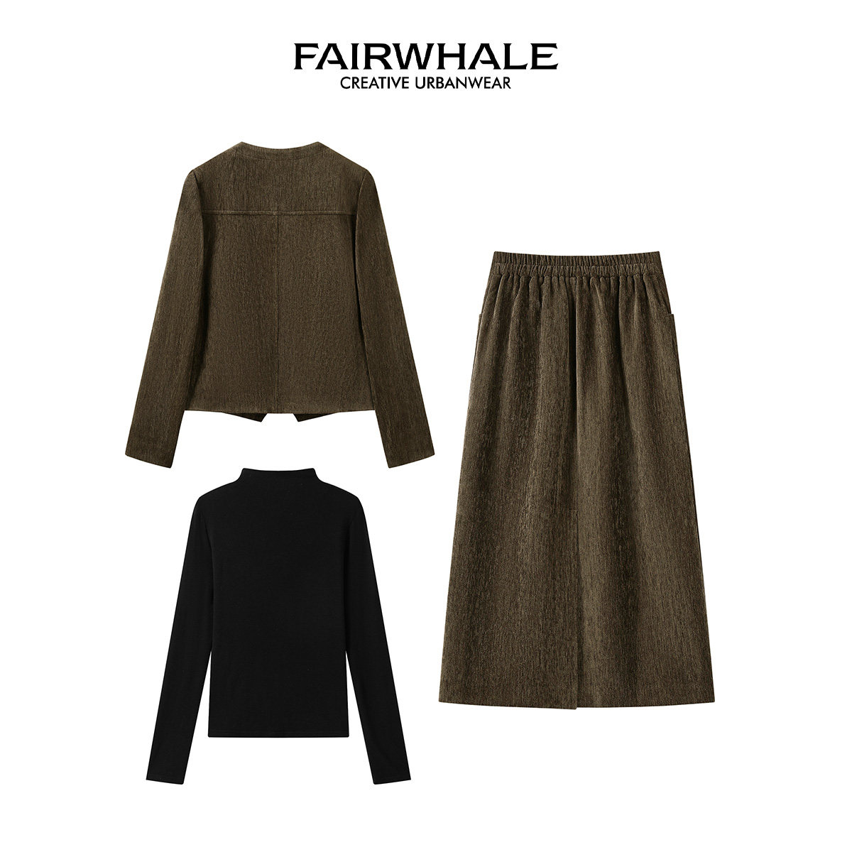 【马克华菲专场】马克华菲加厚外套高领打底衫显瘦半身裙三件套,淘宝优惠券,粉丝福利购,淘宝优惠卷