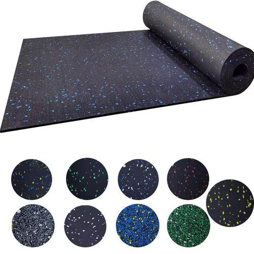 健身房地垫橡胶卷材减震垫隔音耐磨防滑地板哑铃运动地胶垫子环保 - 图1